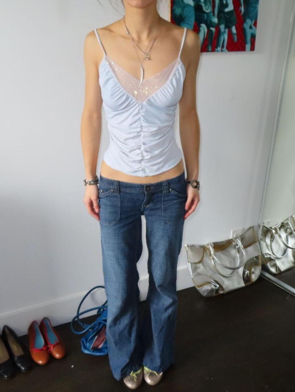 Moda International Women's White and Silver Vests-tanks-cami